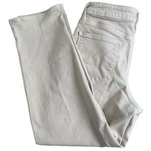 Athleta Womens Beige Mid Rise Flex Cropped Straight Leg Jeans 8 Style‎ 657559